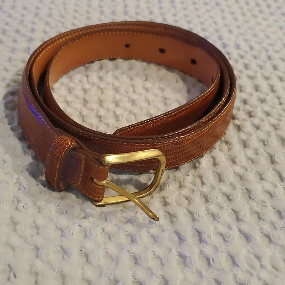 Brighton Lizard and Cowhide Brown Belt Size 40